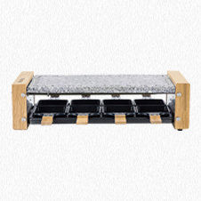 Raclette with cooking stone 8 persons wooden design WOD8 Raclette with cooking stone 8 persons wooden design WOD8
